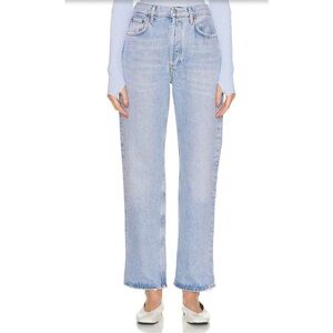 Agolde Fran Jean Low Slung Easy Straight Jeans Force Medium/Light Wash Size 25